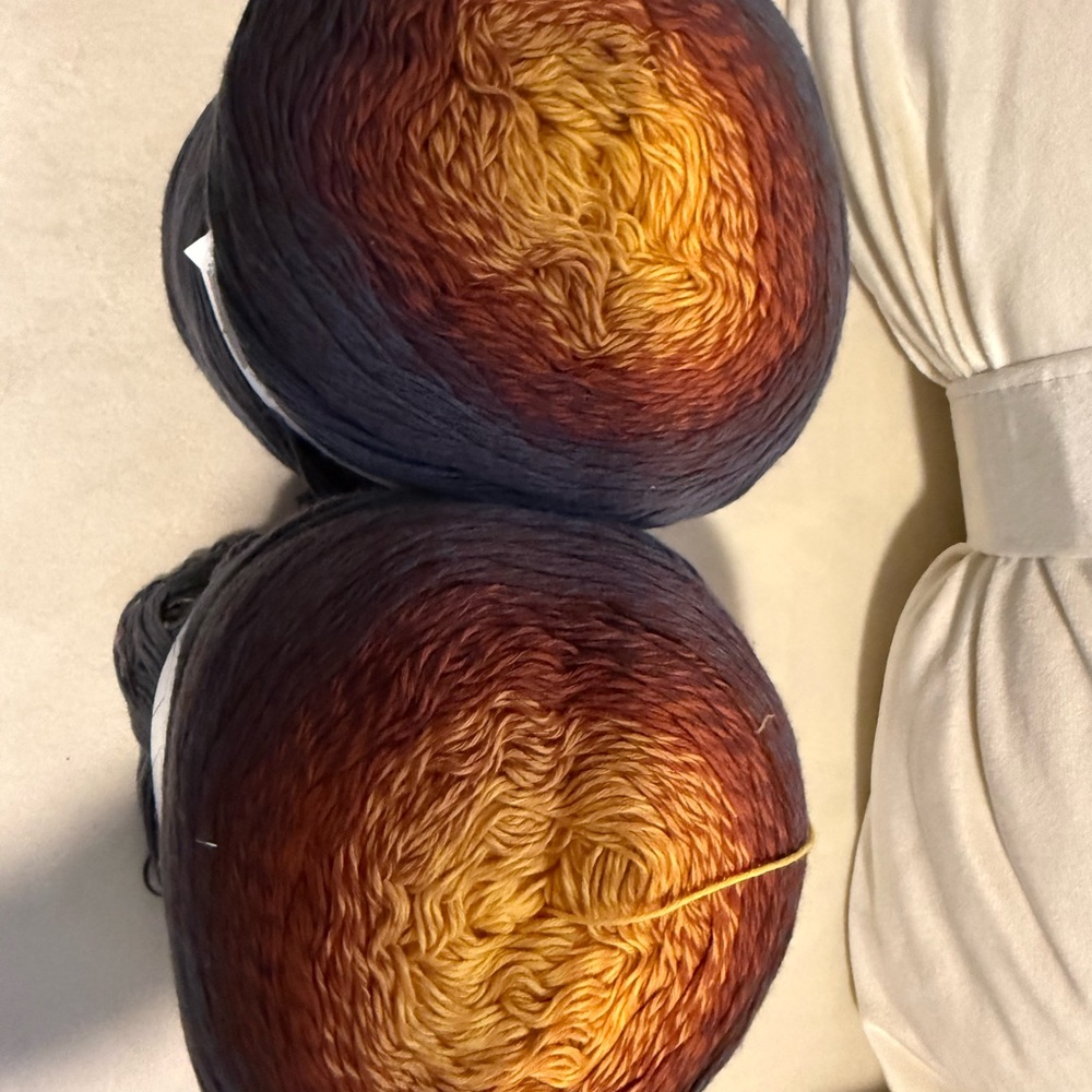 Gradient Yarn yellow/burnt orange/ brown